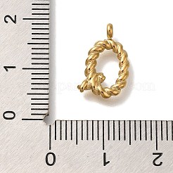 PVD真空メッキ304ステンレスペンダント  18KGP本金メッキ  レターチャーム  文字Q  15x10x3mm  穴：1.8mm&nbsp;STAS-S148-28G-Q