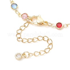 Изготовление браслетов из плоских цепей с круглыми звеньями из латуни и стекла AJEW-JB01389