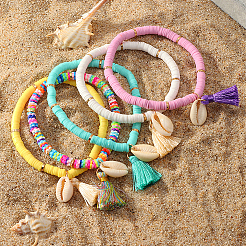 260 шт. 4 вида бусин из ракушек каури&nbsp;SSHEL-WR0001-01