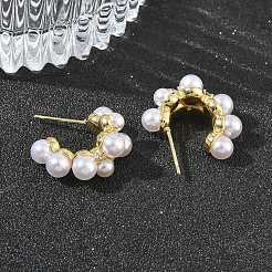 Orecchini da donna in ottone con micro pavé di zirconi cubici&nbsp;EJEW-A168-18G