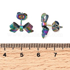 Фурнитура для сережек-гвоздиков в форме банта из нержавеющей стали 304&nbsp;STAS-Z159-01RC