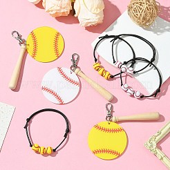 8 шт. подвесное украшение из акрила и дерева&nbsp;HJEW-CJ00052