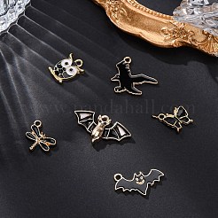 24шт 6 стиля подвески из легкого золотого сплава с эмалью&nbsp;ENAM-FP0002-40