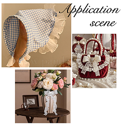 10 ярд полиэстеровой плиссированной эластичной кружевной отделки&nbsp;SRIB-DC0001-06B