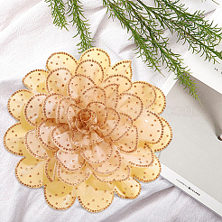 Броши из цветочной ткани со стразами&nbsp;JEWB-WH20009-06P-04