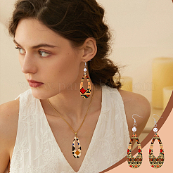 2 комплект больших полых деревянных подвесок WOOD-PH0002-28