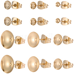 48 pz 6 stili di orecchini a bottone in ottone&nbsp;STAS-BBC0011-01