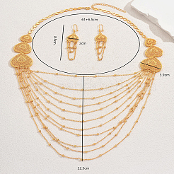 Набор из многослойного ожерелья и серег в форме сердца из сплава для женского банкета&nbsp;FY9686