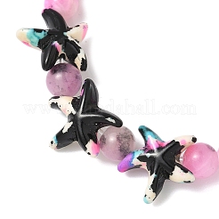 Браслеты из натуральных окрашенных персидских нефритов и окрашенных синтетических бирюзовых бусин для женщин&nbsp;BJEW-JB12002