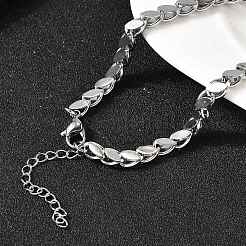 Ожерелья из витой цепи из нержавеющей стали 304 в форме конского глаза для женщин и мужчин NJEW-A046-01P