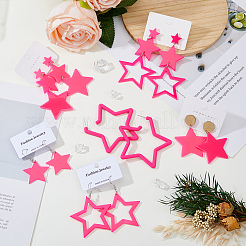 6 пара 6 стильных модных акриловых сережек-гвоздиков со звездами и штифтами из нержавеющей стали 316 для женщин EJEW-FI0002-52