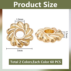 120 шт. 2-цветные бусины из сплава для покрытия стойки FIND-GO0001-96