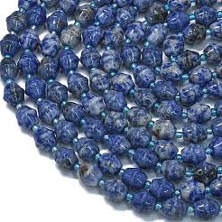 Натуральное синее пятно нитки из бисера яшмы G-K389-D15-01