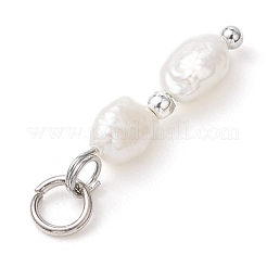 Подвески из натурального барочного жемчуга кеши и синтетического немагнитного гематита с гальваническим покрытием.&nbsp;PALLOY-JF04993-02