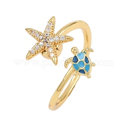 Вращающиеся латунные кольца с микропаве из кубических цирконий для женщин&nbsp;LS-RJEW-K305-02G