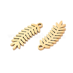 ステンレスペンダント201個  レーザー切断  葉っぱの枝チャーム  ゴールドカラー  21x7.5x1mm  穴：1.5mm&nbsp;STAS-I199-B08-G