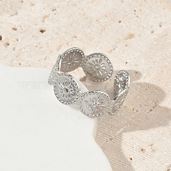 Anelli aperti con polsino in acciaio inossidabile 304 per donna&nbsp;RJEW-L341-04A-P