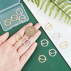 12 шт. подвески из нержавеющей стали 201 двух цветов&nbsp;STAS-UN0035-67