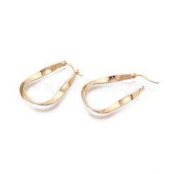 Серьги-кольца из латуни с аркой EJEW-T047-108G