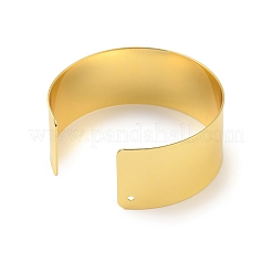Латунные простые широкие браслеты-манжеты&nbsp;BJEW-D039-03G