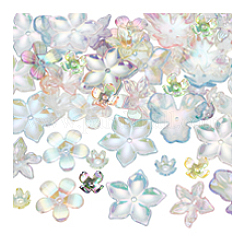 60 шт. 6 стиля прозрачных акриловых колпачков для бусин MACR-PH0001-79