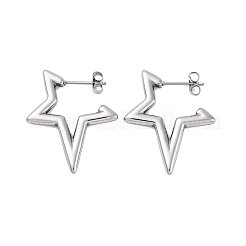 Orecchini a forma di stella in acciaio inossidabile 304&nbsp;EJEW-B108-17P