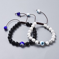 Регулируемые браслеты из бисера с нейлоновой нитью BJEW-JB04466