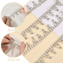 Цветочные хрустальные стеклянные стразы чашки цепочки&nbsp;DIY-GL0005-73