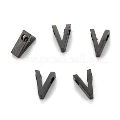 304ステンレススチールチャームイオンプレーティング（IP）  アルファベット  電気泳動黒  文字.v  8x5.5x3mm  穴：1.8mm&nbsp;STAS-K216-41V-EB
