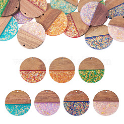 14 colgante de resina opaca y madera de nogal de 7 colores.&nbsp;RESI-TA0005-23