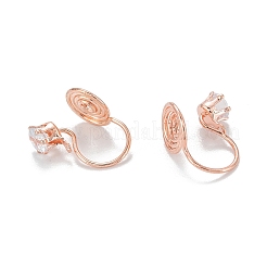Orecchini a clip in ottone con micro pavé di zirconi cubici trovata&nbsp;KK-G403-01B-RG