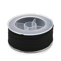 丸いナイロン編みコード  ジュエリービーズ作り用  ブラック  1.8mm  約18.59ヤード（17m）/ロール&nbsp;FB-CBA81A2-01A-06