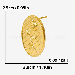 Серьги-гвоздики неправильной овальной формы из нержавеющей стали 304&nbsp;PU6521-2