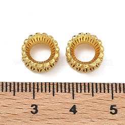 Blumenförmige Messingperlen mit klaren Zirkonia-Steinen im europäischen Stil&nbsp;KK-D228-24G