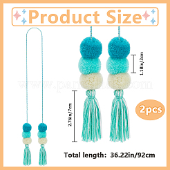 ポリエステルタッセルパーツ  アクアマリン  255mm&nbsp;HJEW-WH20003-04A-02