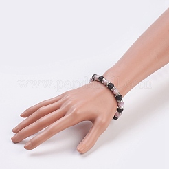 Естественно Кунцитовое браслеты простирания BJEW-JB03753-04