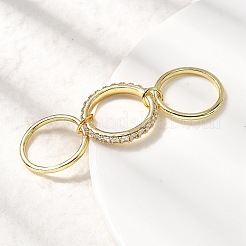 Латунные микро проложить пальцев кольца кубического циркония RJEW-P166-01A-G