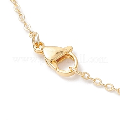 Сердце с буквой латунный кулон кабель цепь ожерелья NJEW-JN05377-03