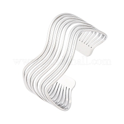 Браслеты-манжеты из нержавеющей стали 304 для женщин&nbsp;LS-BJEW-D306-05P