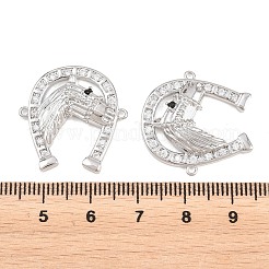 Ciondoli connettore in ottone con micro pavé di zirconi chiari&nbsp;ZIRC-F148-06P