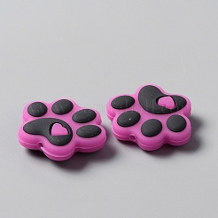 Экологически чистые силиконовые бусины с принтом собачьей лапы SIL-WH0008-45E