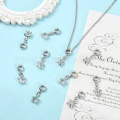 10 шт. сплав кристалл горный хрусталь звезда европейские подвески шармы&nbsp;MPDL-YW0001-06