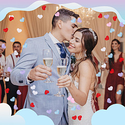 1000 шт. 5-цветная полиэстеровая губка в форме сердца-конфетти DIY-TA0012-51