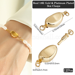 12 шт. латунные застежки-коробочки&nbsp;KK-BBC0017-40