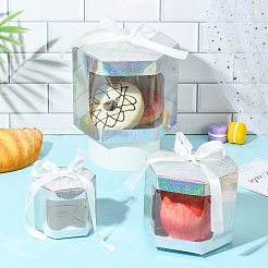 Boîtes cadeaux en papier à fenêtre hexagonale laser&nbsp;CON-FZC0002-001B-01