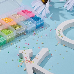 8000шт 10 цвета флуоресцентные цветные стеклянные бусины стекляруса&nbsp;SEED-YW0001-32