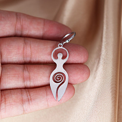 Серьги-кольца из нержавеющей стали Spiral Goddess 201&nbsp;FS-WG62312-01