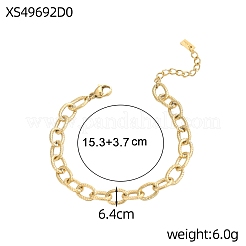 304 Edelstahl-Kabelkettenarmbänder&nbsp;X-STAS-OY012-97G