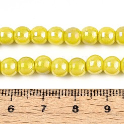 Chapelets de perles en verre opaque électrolytique&nbsp;GLAA-T032-P6mm-AB16