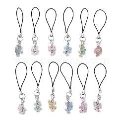 12 шт. прозрачные акриловые ремешки для мобильного телефона в виде цветка HJEW-JM03281